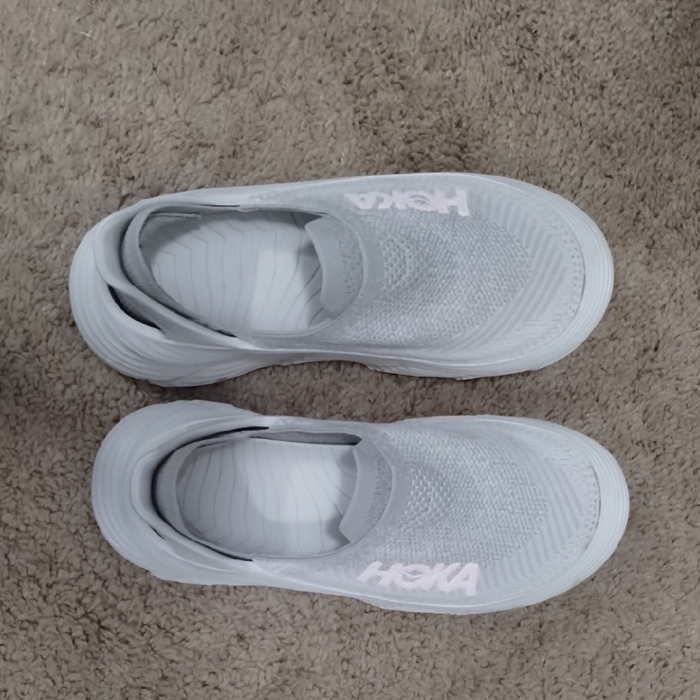 Hoka Light Gray Slip-On Sneakers